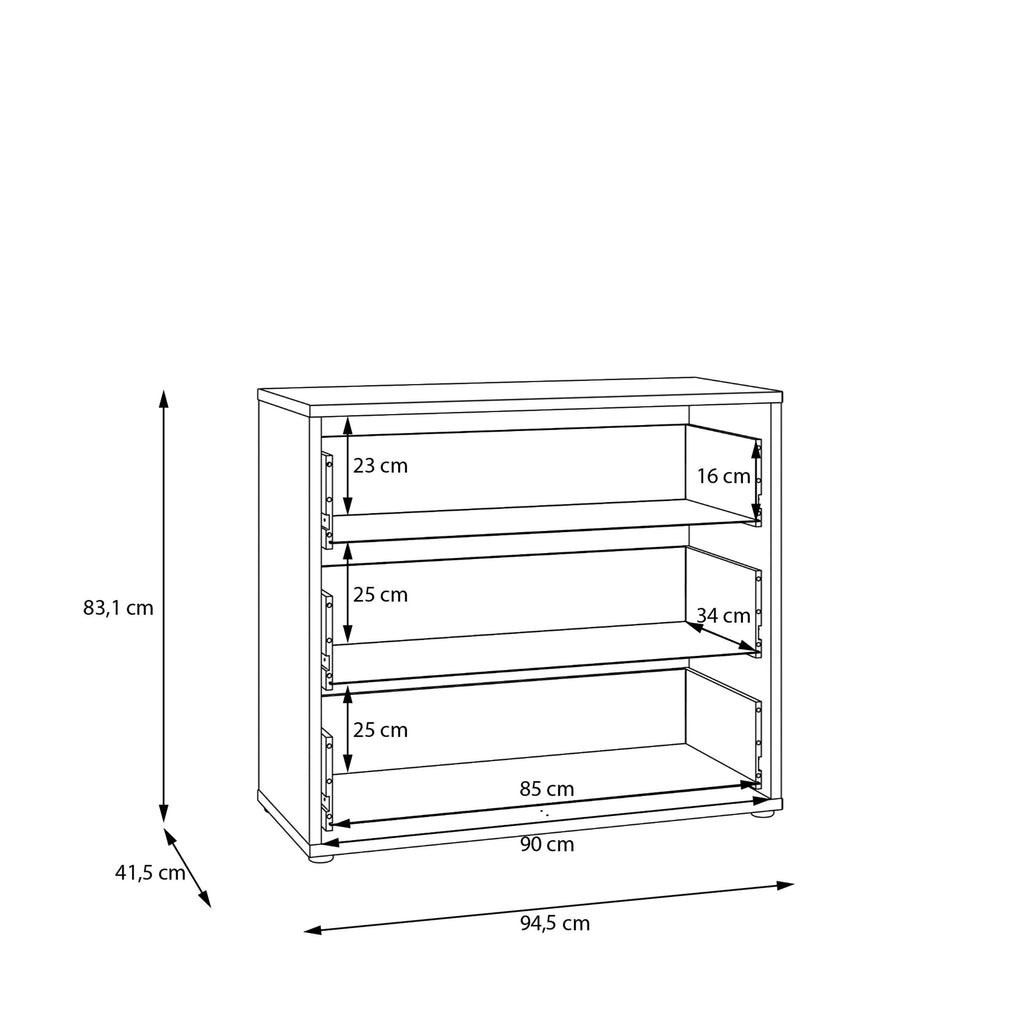 Alice Springs 3 Drawer Chest with Push-to-Open Drawers in Night Blue and White - image 8