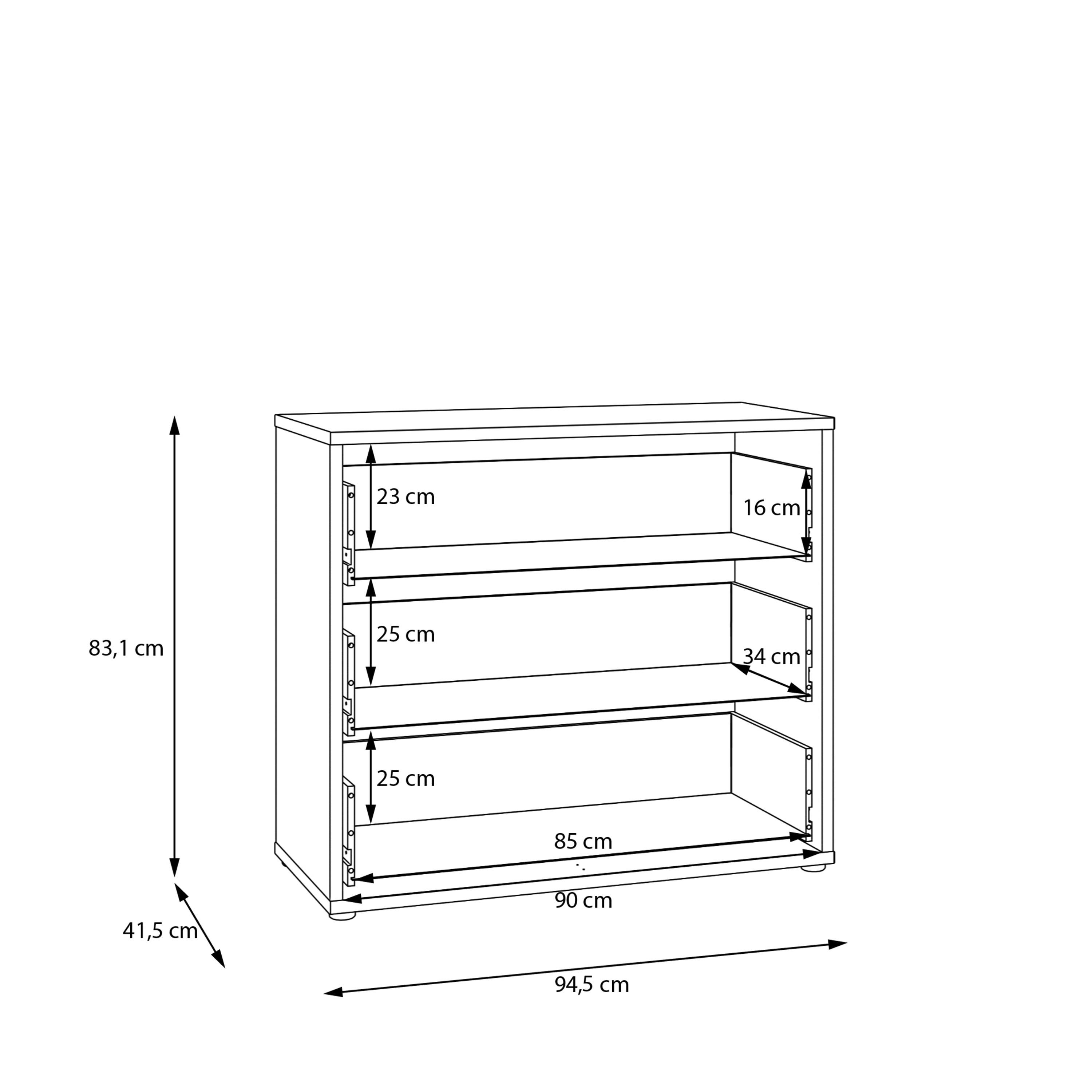 Alice Springs 3 Drawer Chest with Push-to-Open Drawers in Night Blue and White - image 8
