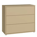 Alice Springs 3 Drawer Chest with Push-to-Open Drawers in Butter Yellow