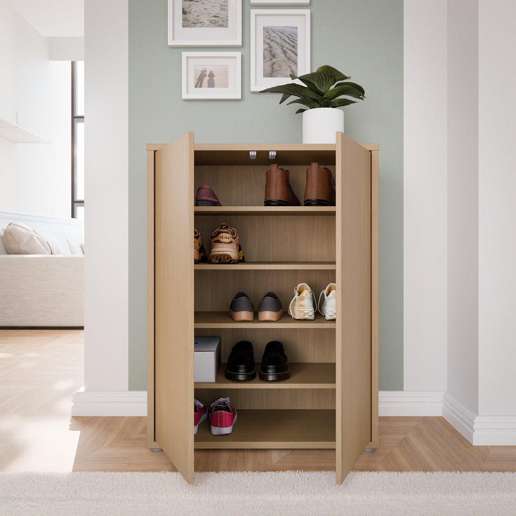 Alice Springs Shoe Cabinet with 2 Doors Push-to-Open in Elegancia Oak - image 7