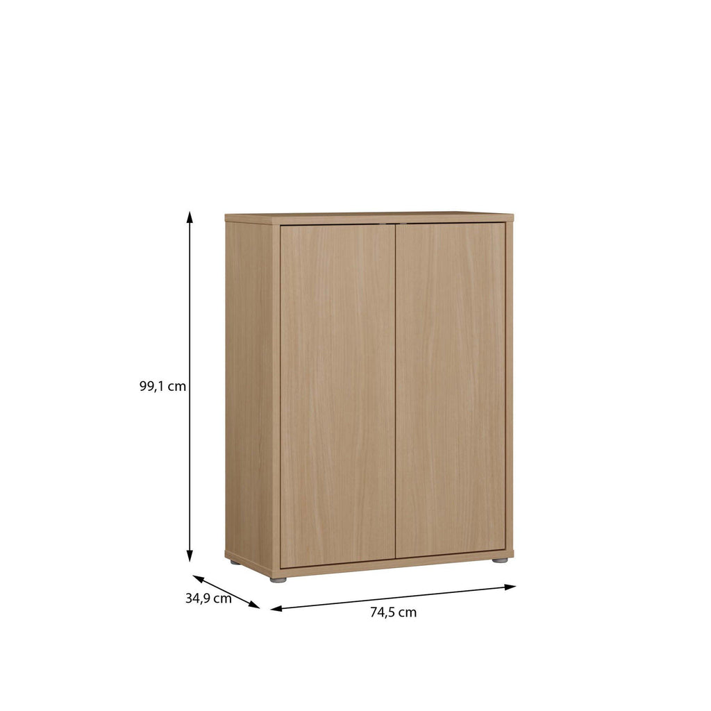 Alice Springs Shoe Cabinet with 2 Doors Push-to-Open in Elegancia Oak - image 8