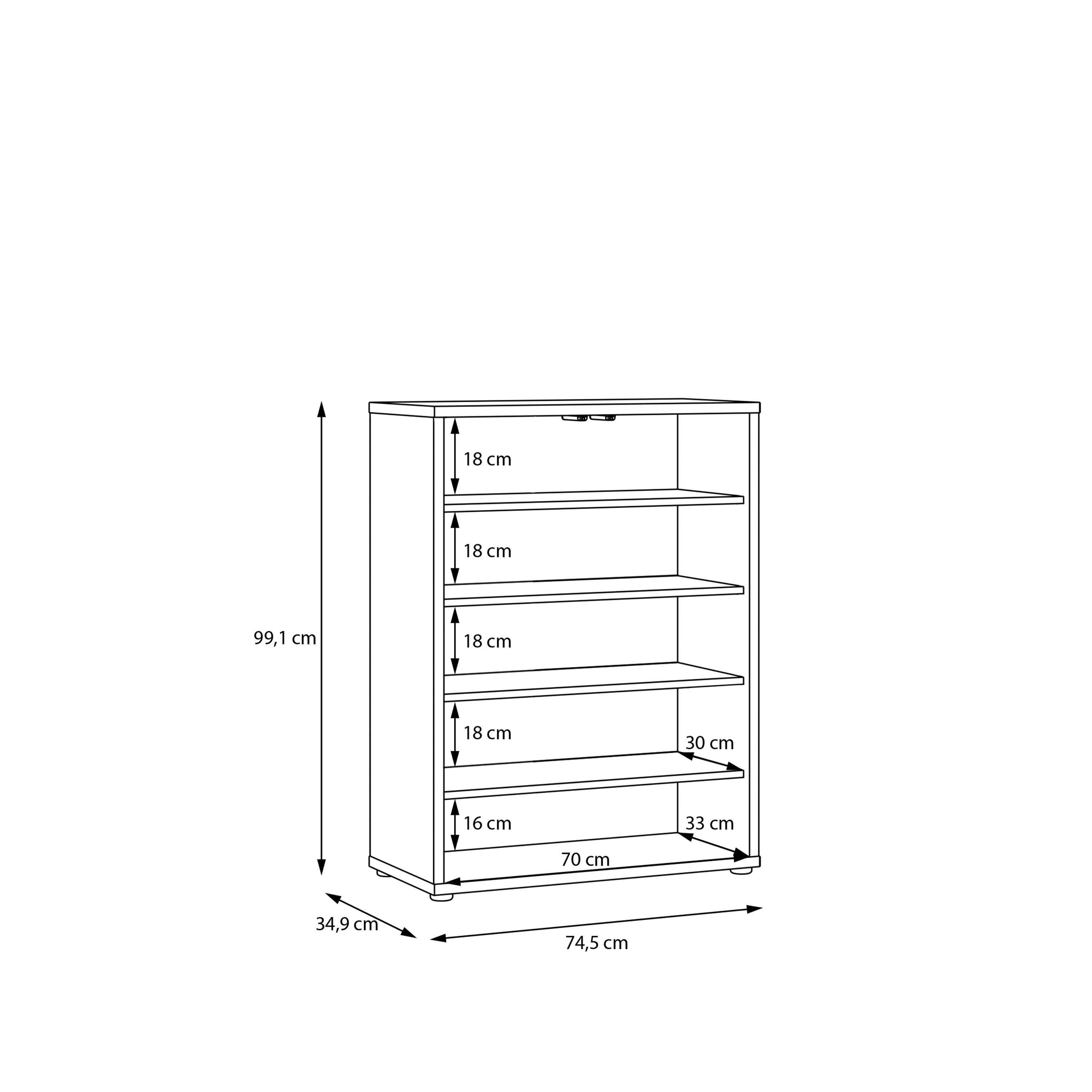 Alice Springs Shoe Cabinet with 2 Doors Push-to-Open in Elegancia Oak - image 9
