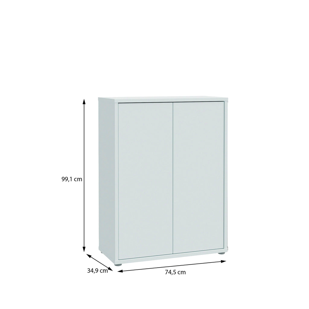 Alice Springs Shoe Cabinet with 2 Doors Push-to-Open in Light Grey - image 7