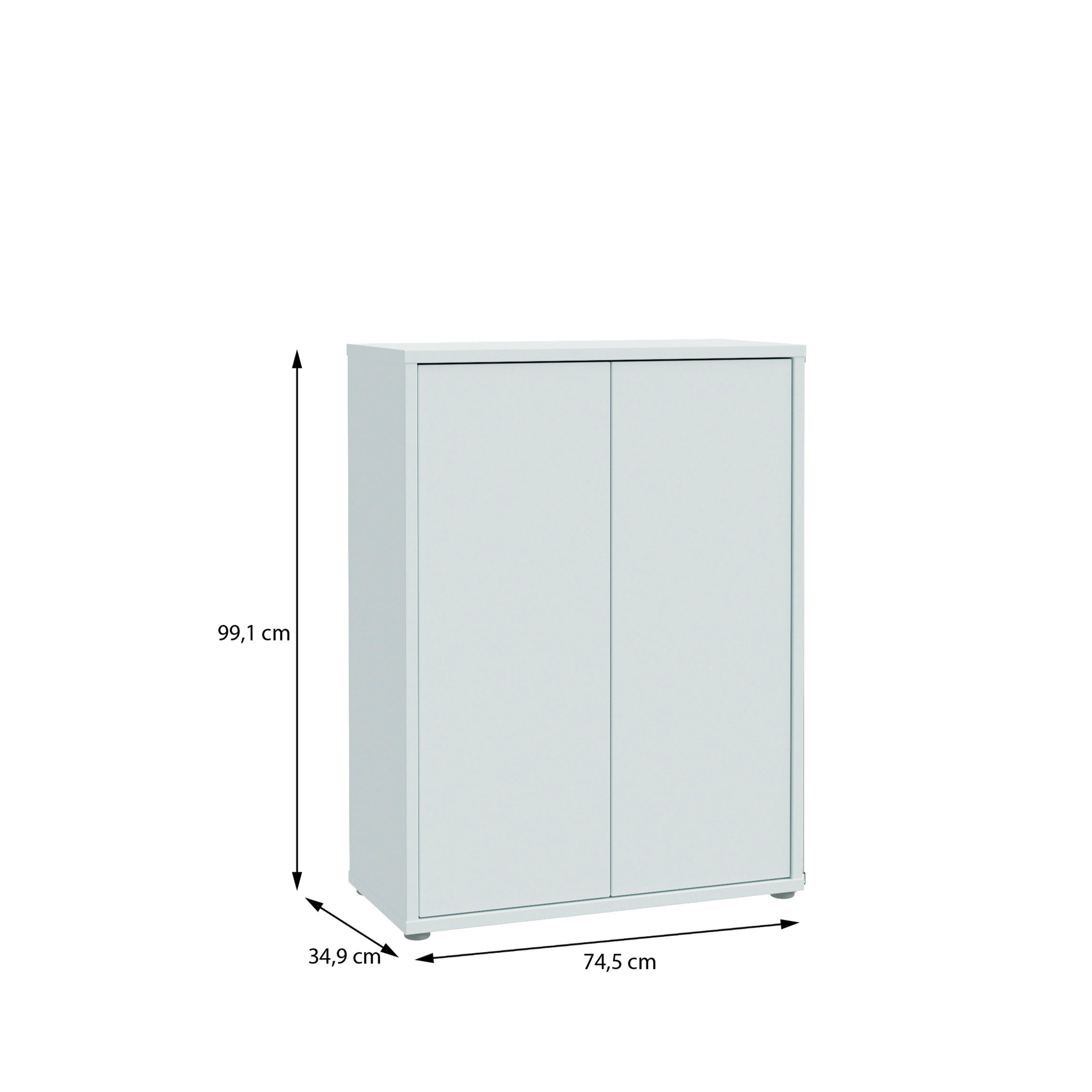 Alice Springs Shoe Cabinet with 2 Doors Push-to-Open in Light Grey - image 7