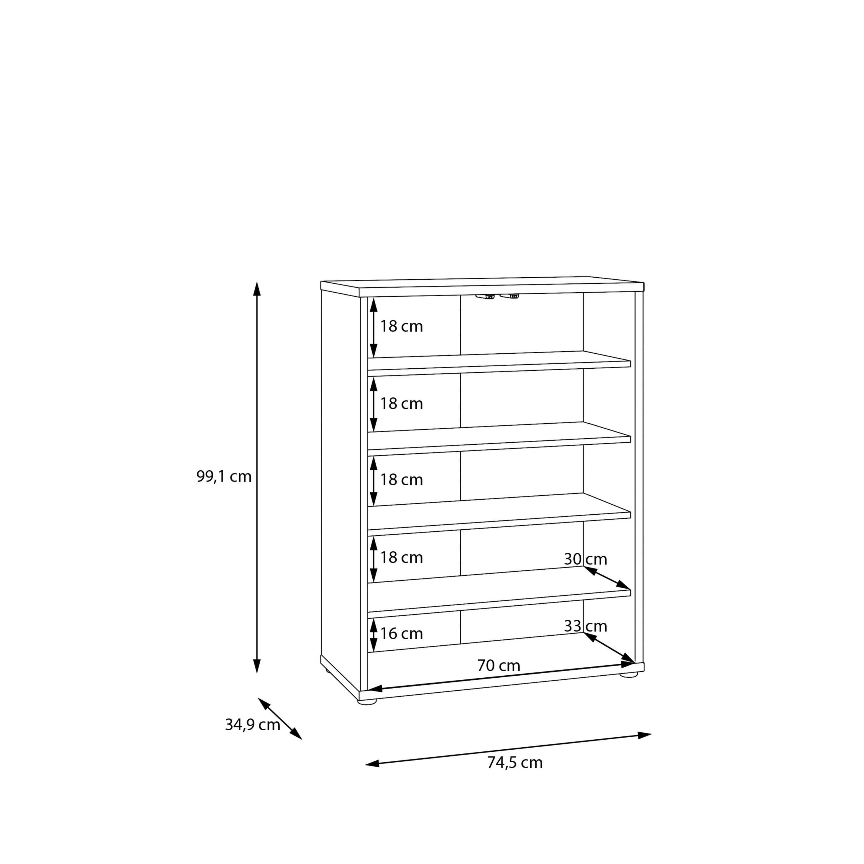 Alice Springs Shoe Cabinet with 2 Doors Push-to-Open in Light Grey - image 8