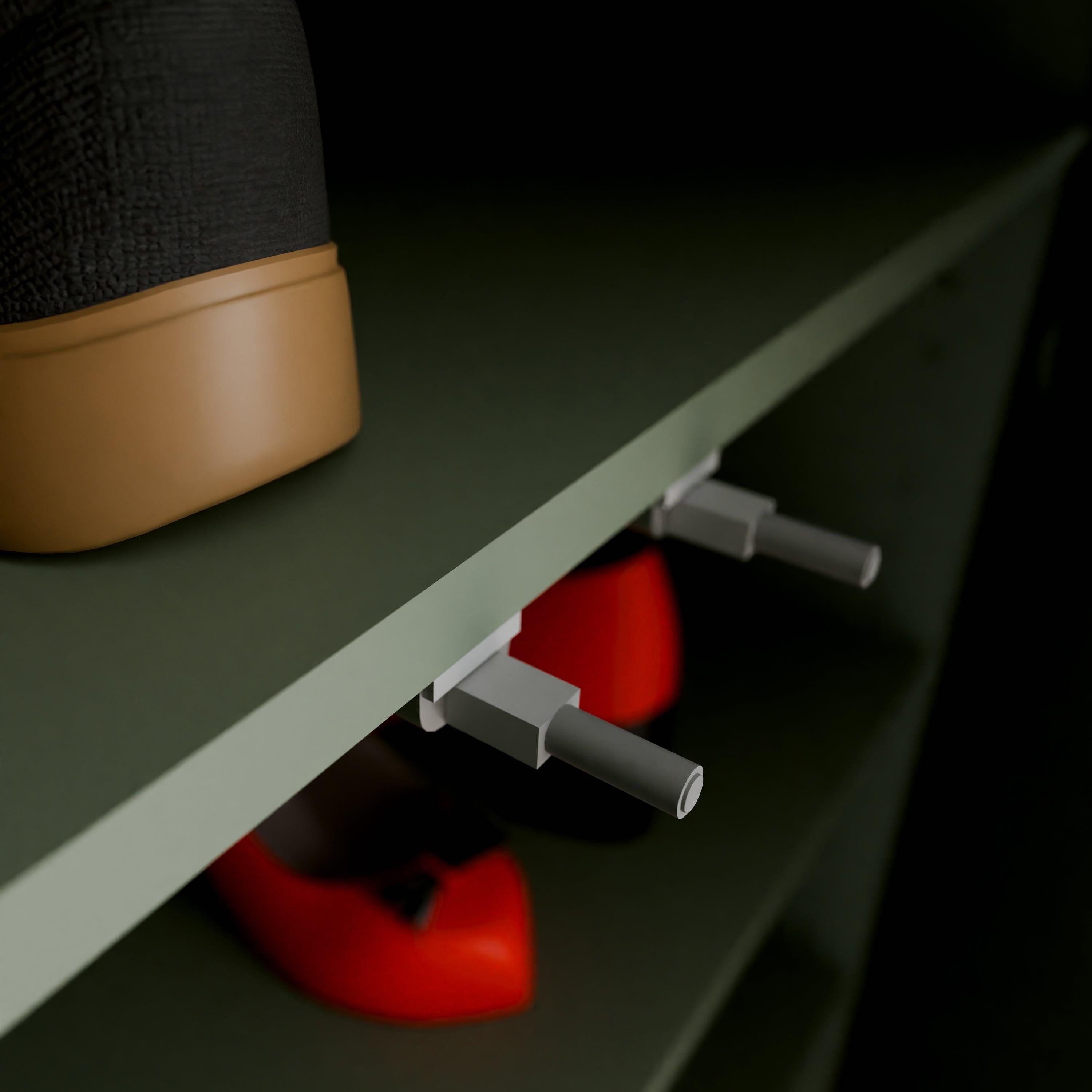 Alice Springs Shoe Cabinet with 2 Doors Push-to-Open in Sage Green - image 7