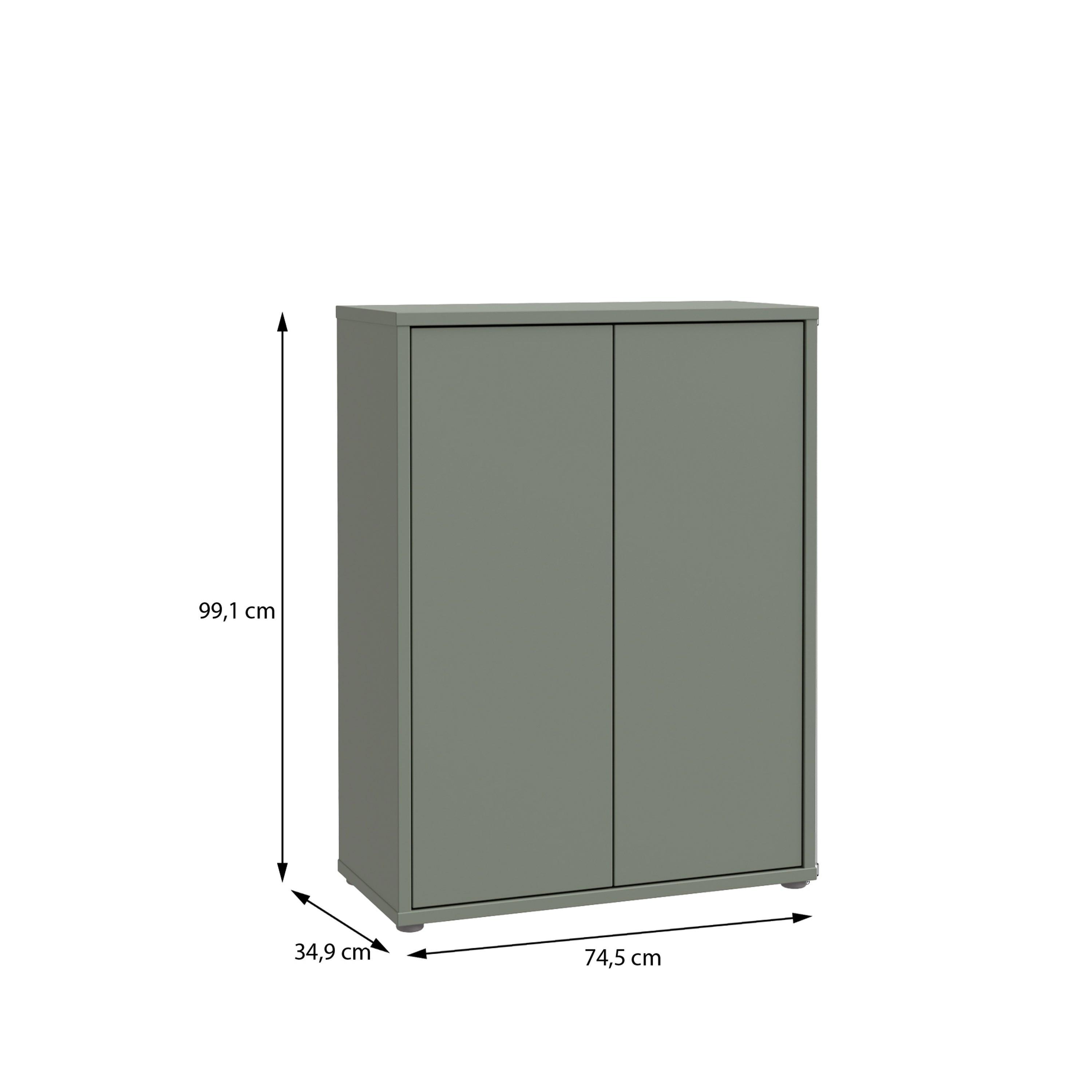 Alice Springs Shoe Cabinet with 2 Doors Push-to-Open in Sage Green - image 9