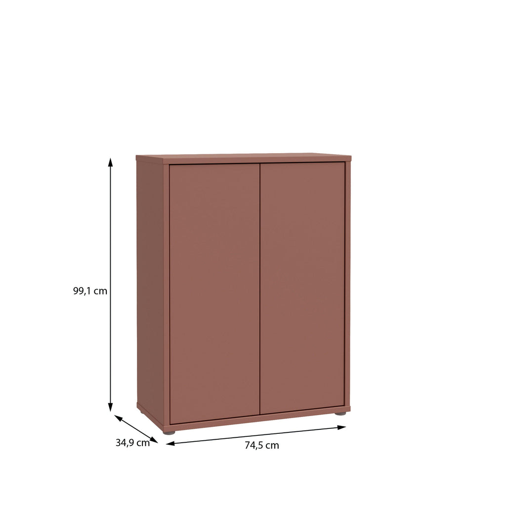 Alice Springs Shoe Cabinet with 2 Doors Push-to-Open in Terracotta - image 9