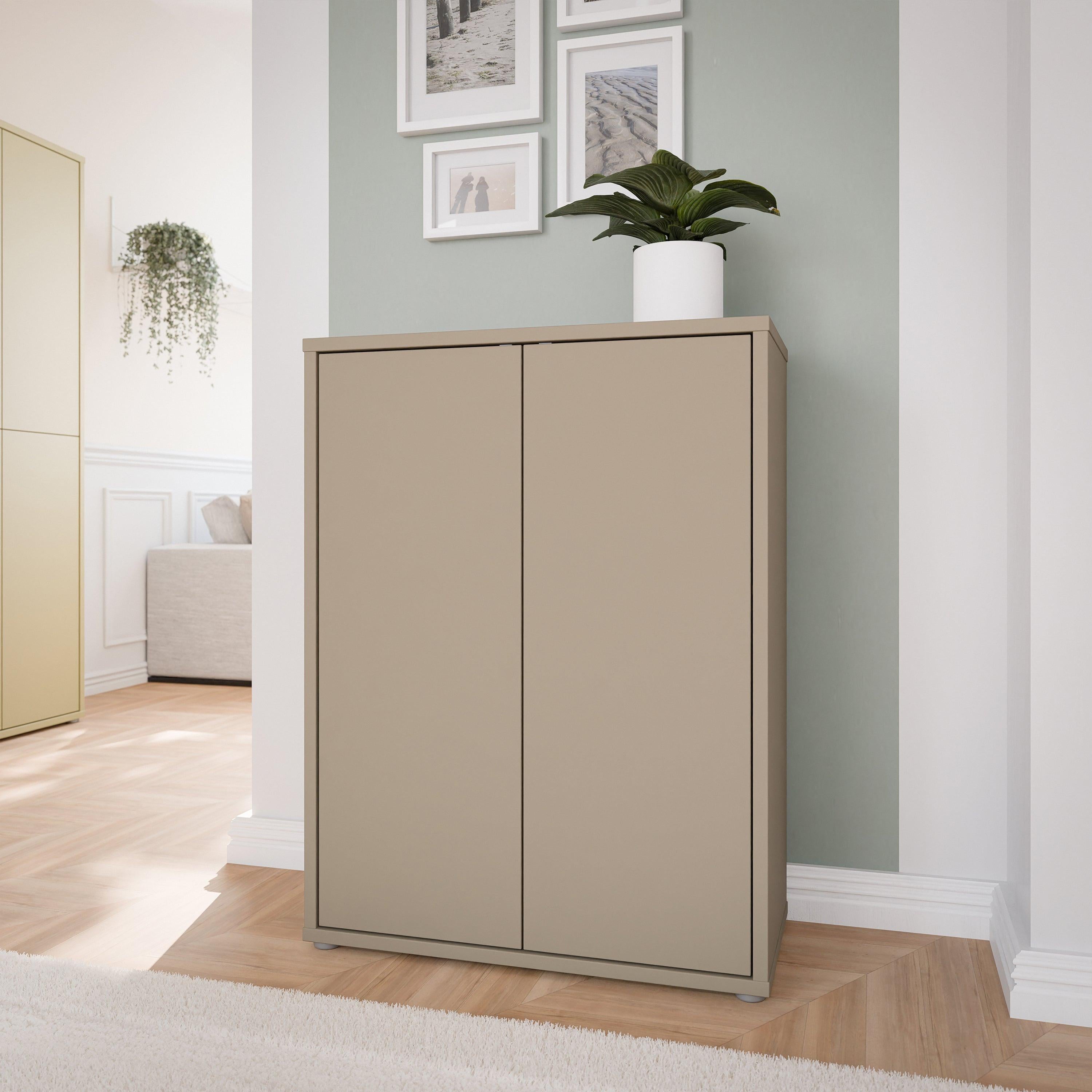 Alice Springs Shoe Cabinet with 2 Doors Push-to-Open in Taupe - image 6