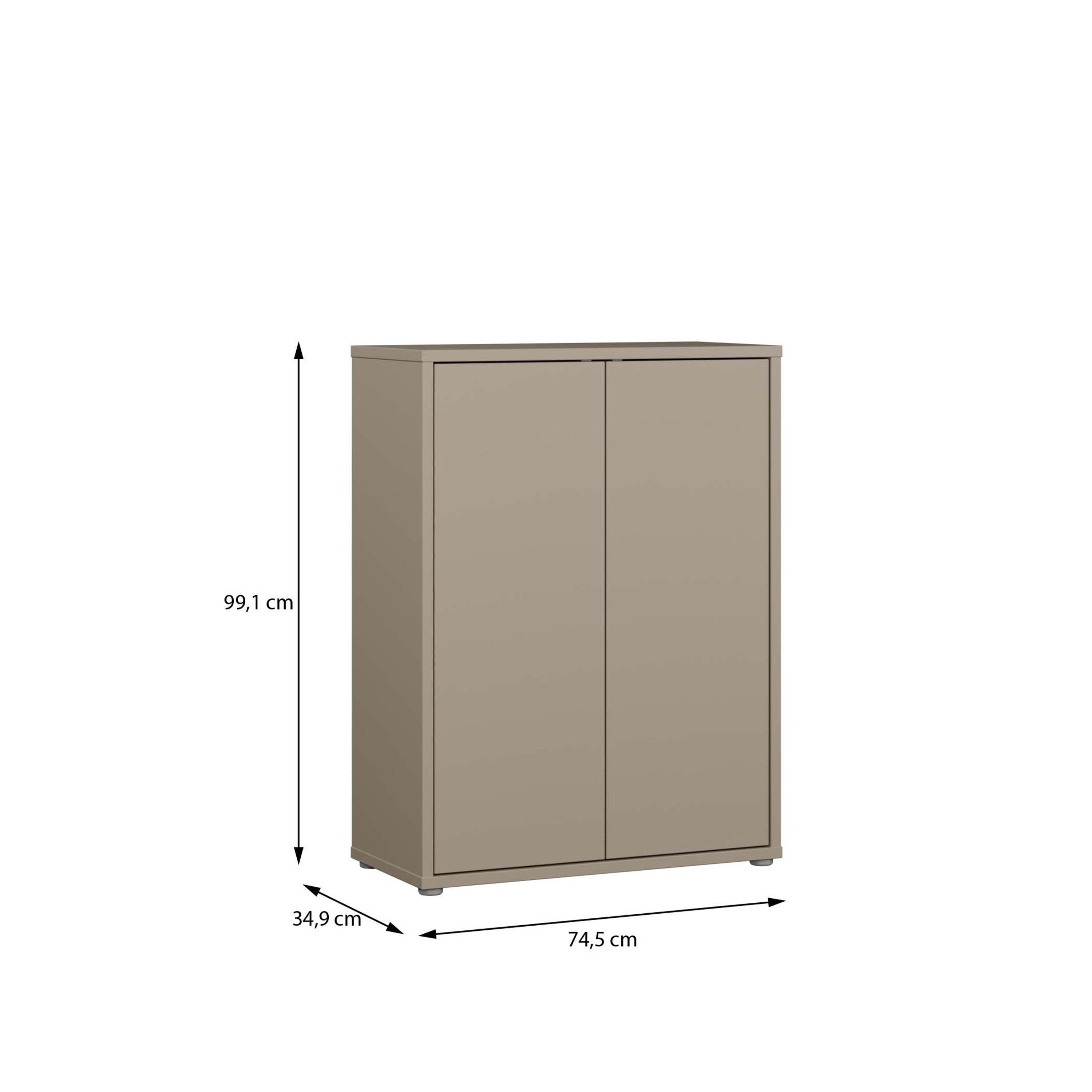 Alice Springs Shoe Cabinet with 2 Doors Push-to-Open in Taupe - image 8