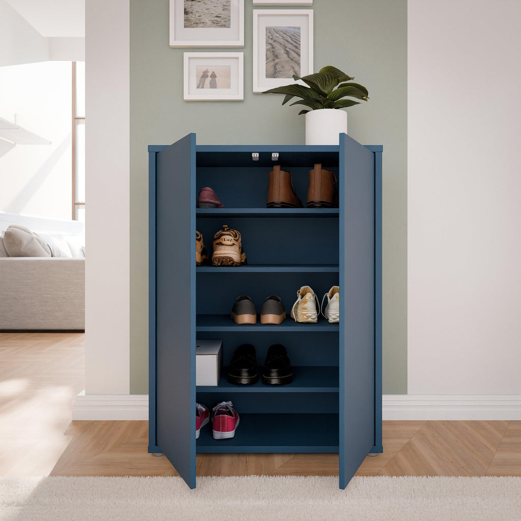 Alice Springs Shoe Cabinet with 2 Doors Push-to-Open in Night Blue - image 7