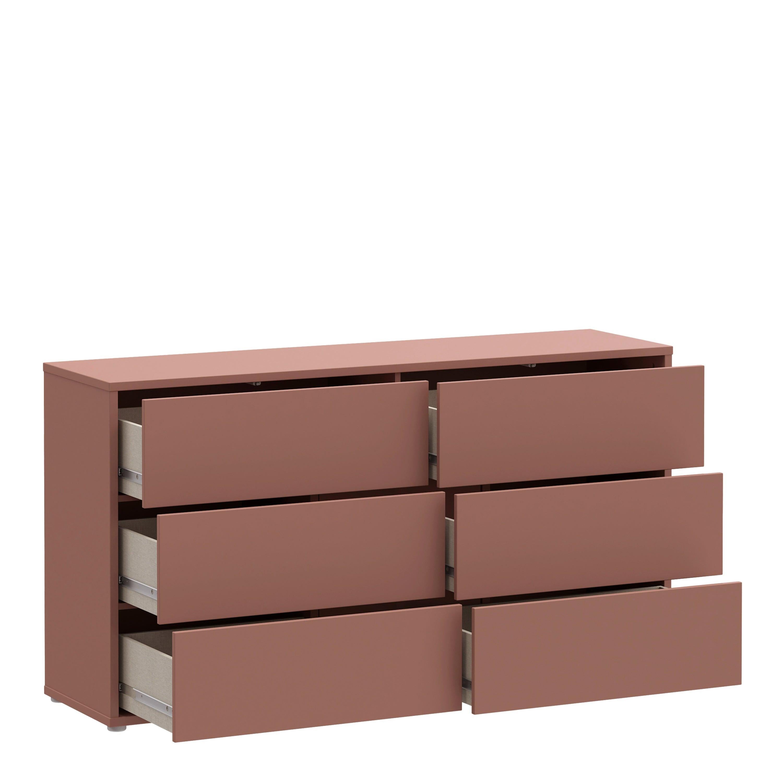 Alice Springs 6 Drawer Wide Chest with Push-to-Open Drawers in Terracotta - image 4