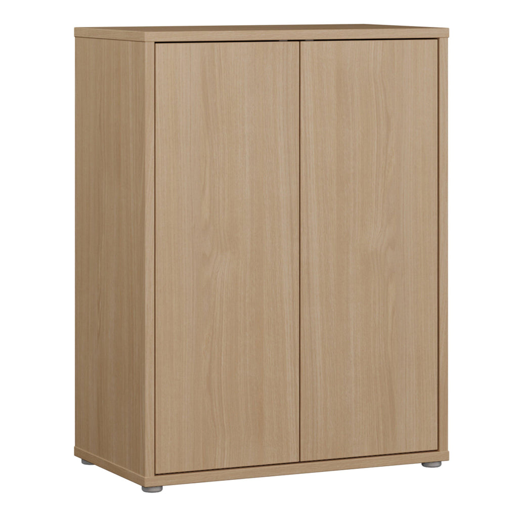 Alice Springs Tall 2 Door Cupboard with Push-to-Open Doors in Elegancia Oak