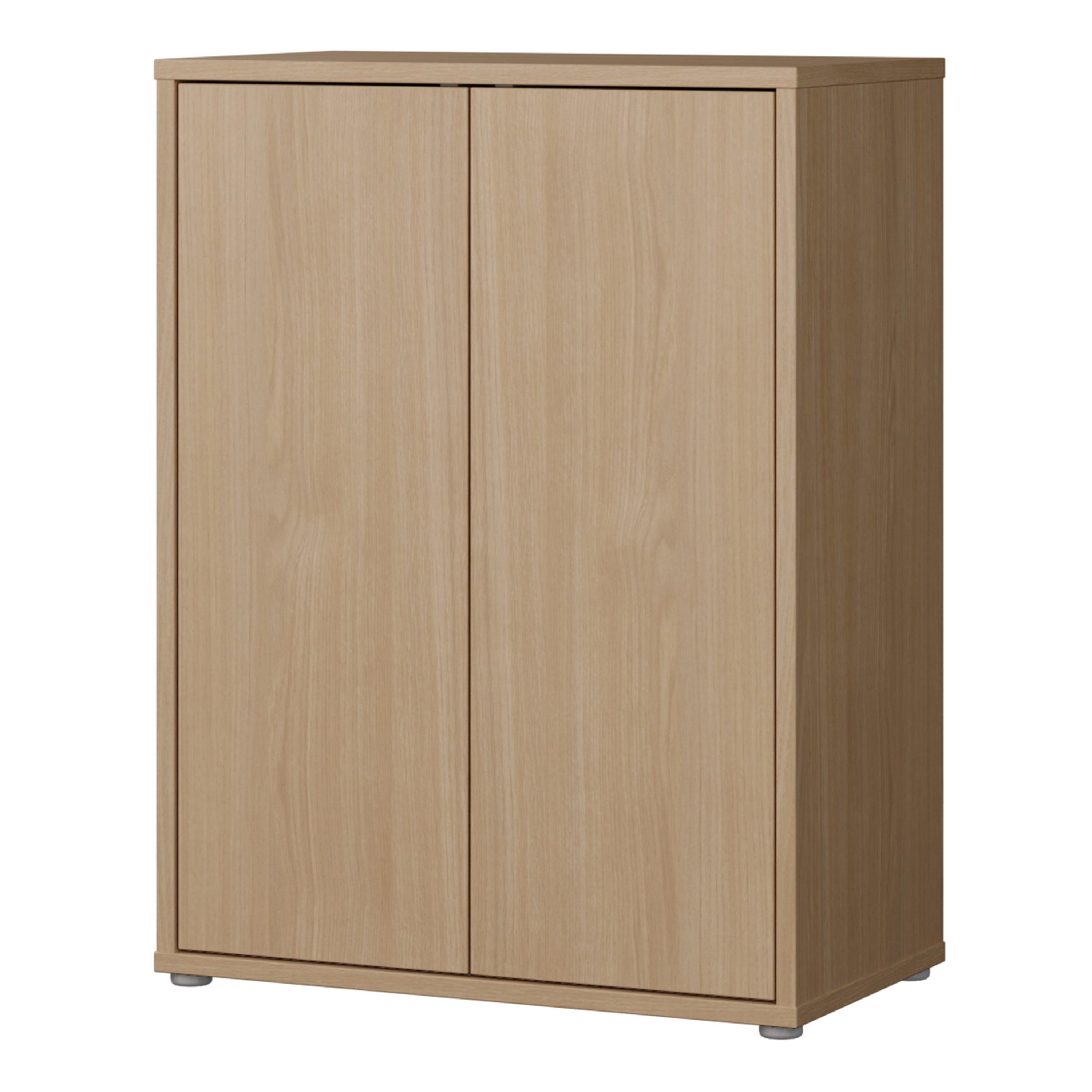 Alice Springs Tall 2 Door Cupboard with Push-to-Open Doors in Elegancia Oak - image 3