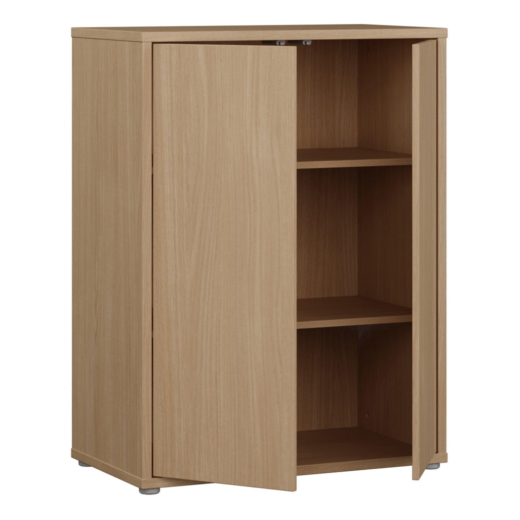 Alice Springs Tall 2 Door Cupboard with Push-to-Open Doors in Elegancia Oak - image 4