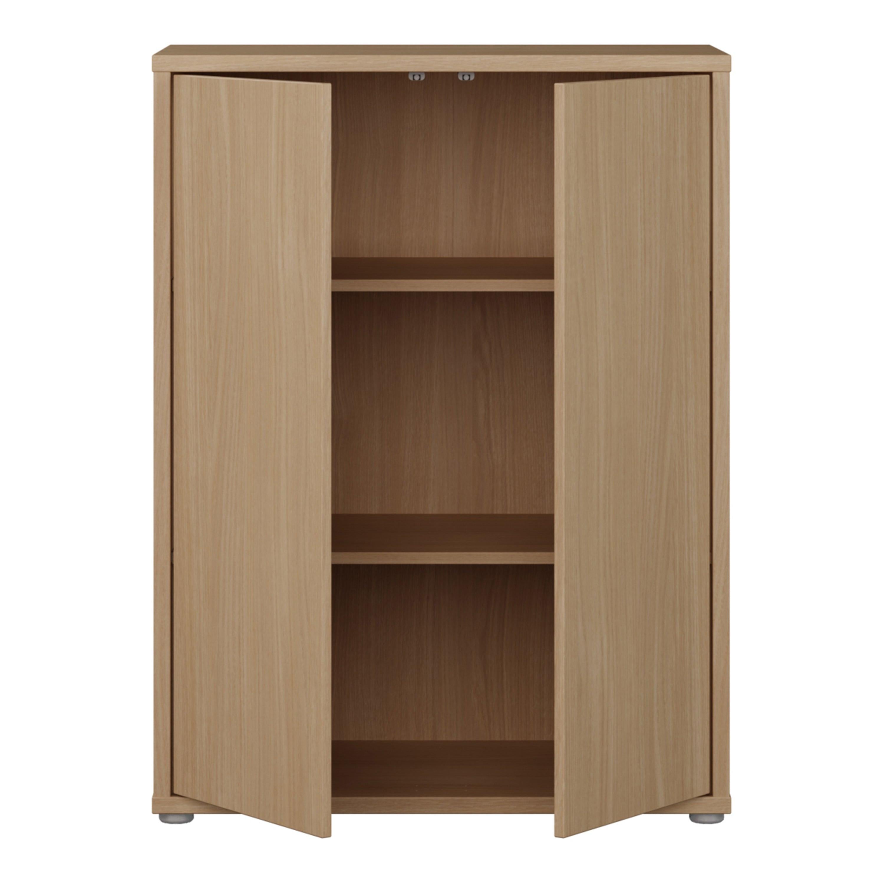 Alice Springs Tall 2 Door Cupboard with Push-to-Open Doors in Elegancia Oak - image 5