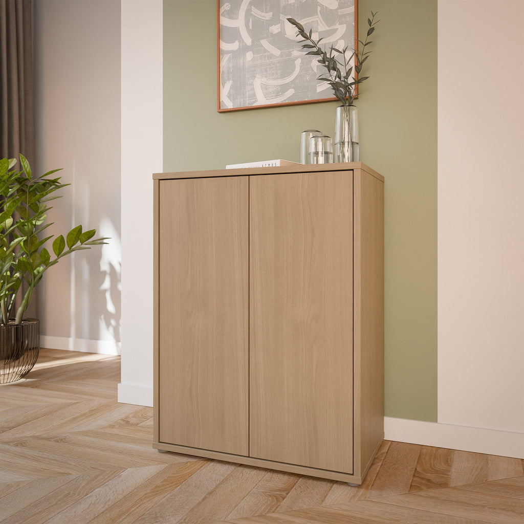 Alice Springs Tall 2 Door Cupboard with Push-to-Open Doors in Elegancia Oak - image 6