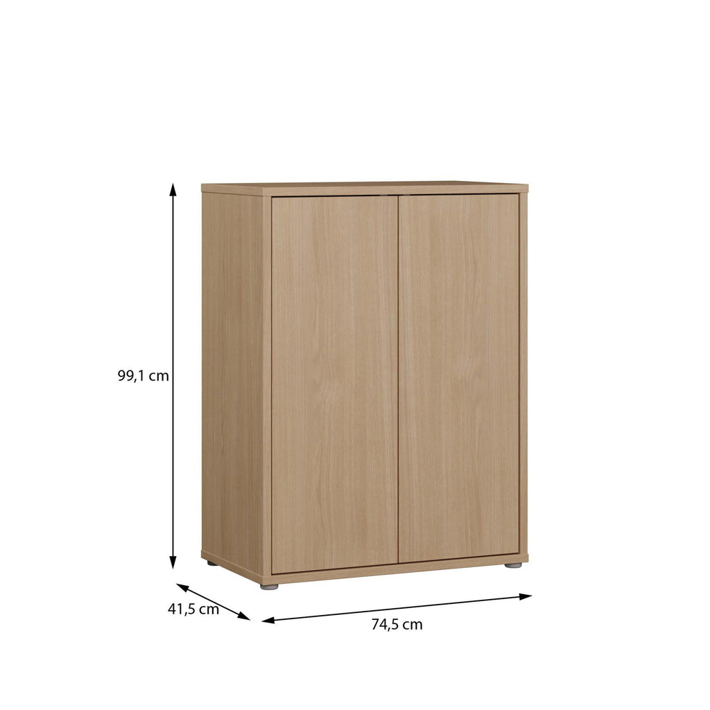 Alice Springs Tall 2 Door Cupboard with Push-to-Open Doors in Elegancia Oak - image 7