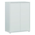 Alice Springs Tall 2 Door Cupboard with Push-to-Open Doors in Light Grey