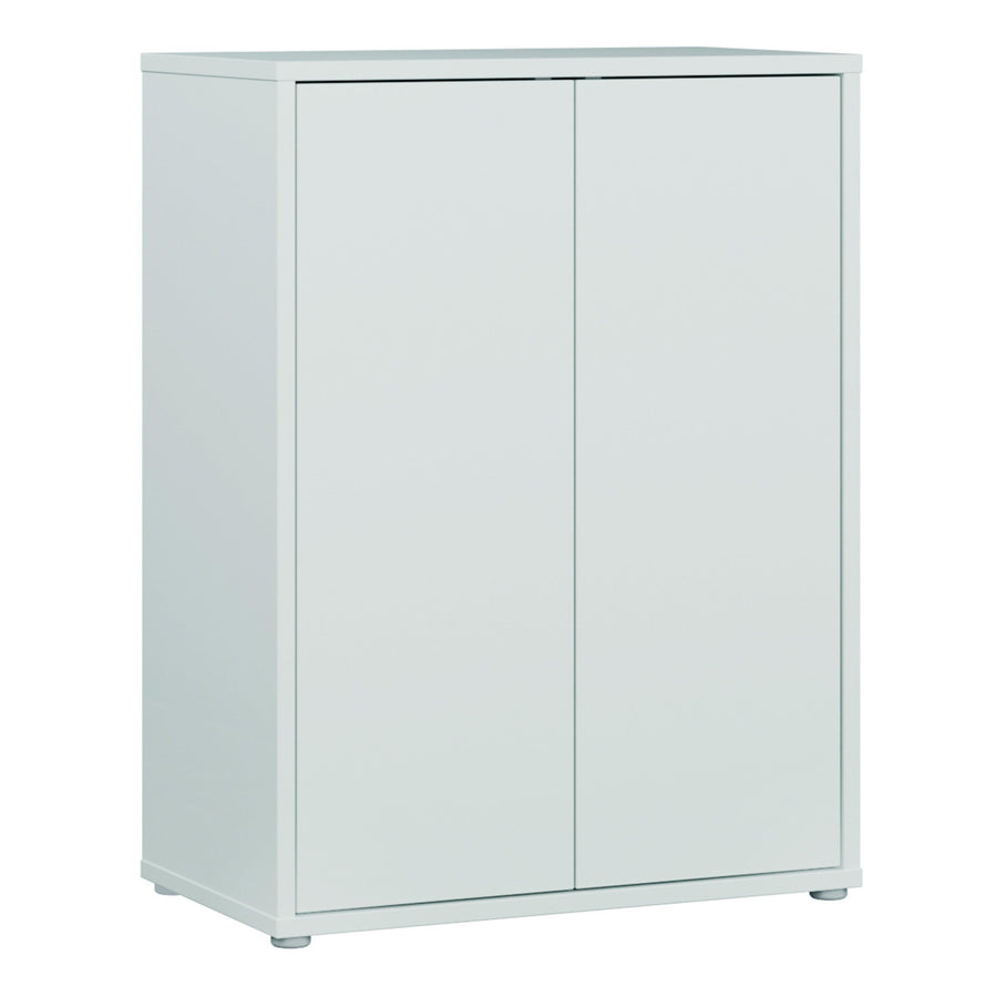 Alice Springs Tall 2 Door Cupboard with Push-to-Open Doors in Light Grey
