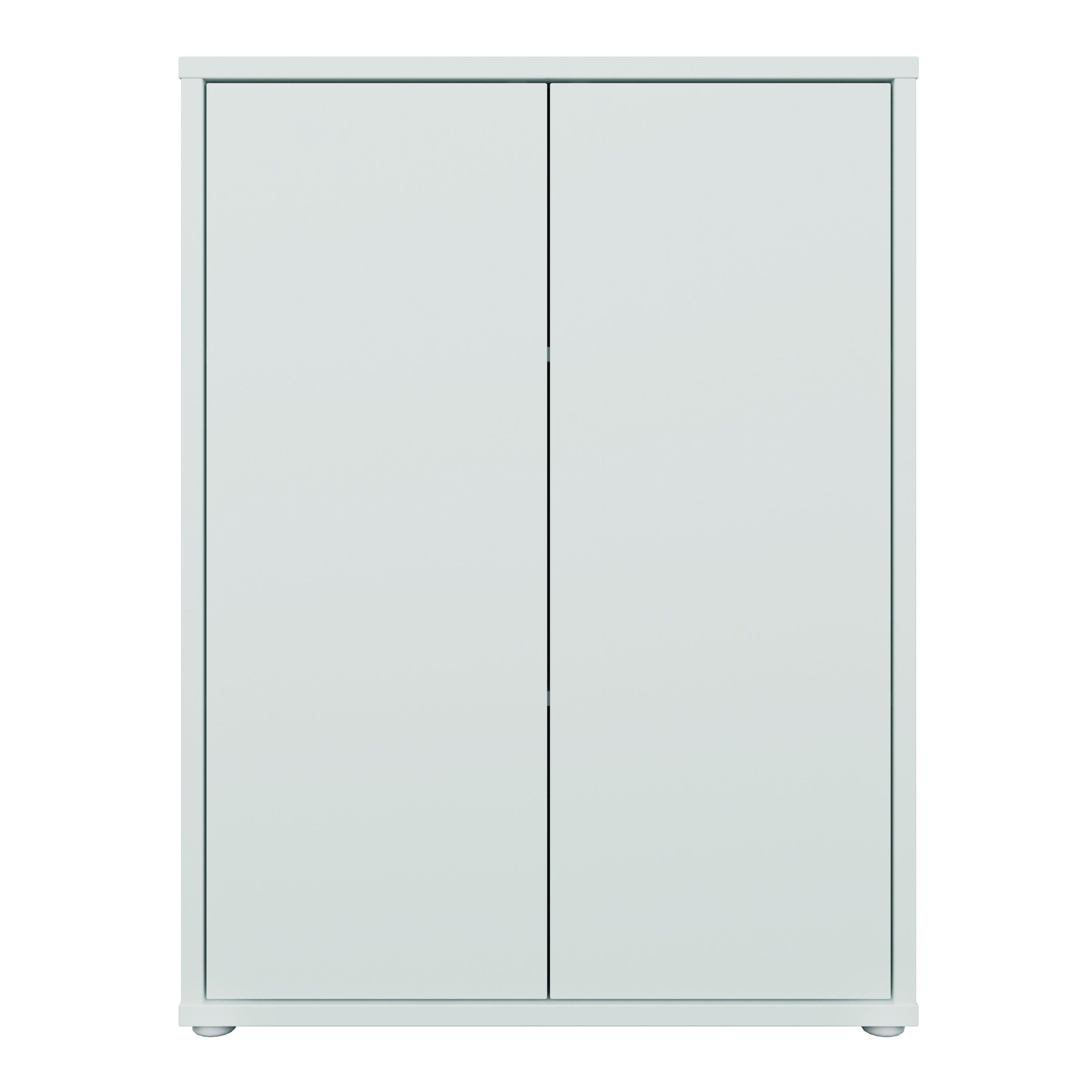 Alice Springs Tall 2 Door Cupboard with Push-to-Open Doors in Light Grey - image 2