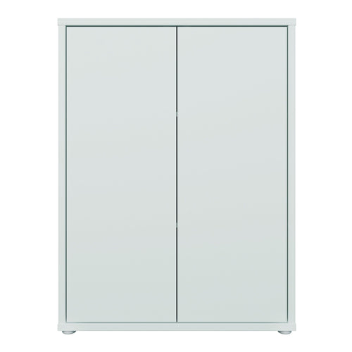Alice Springs Tall 2 Door Cupboard with Push-to-Open Doors in Light Grey - image 2