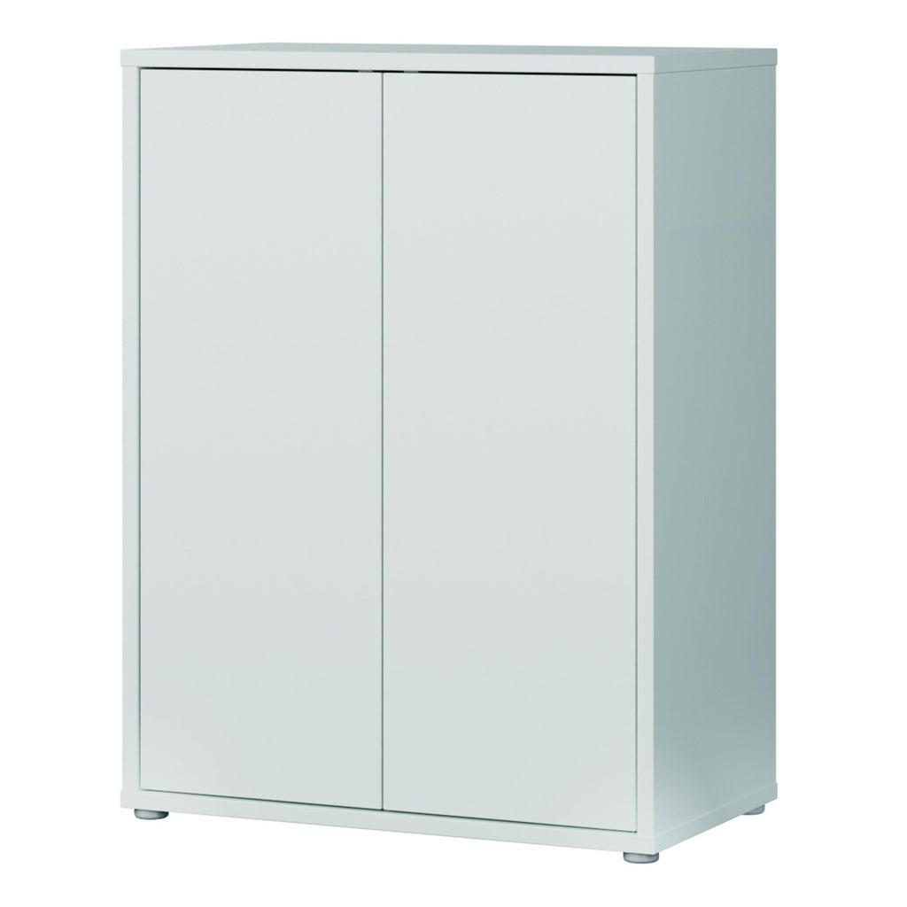 Alice Springs Tall 2 Door Cupboard with Push-to-Open Doors in Light Grey - image 3