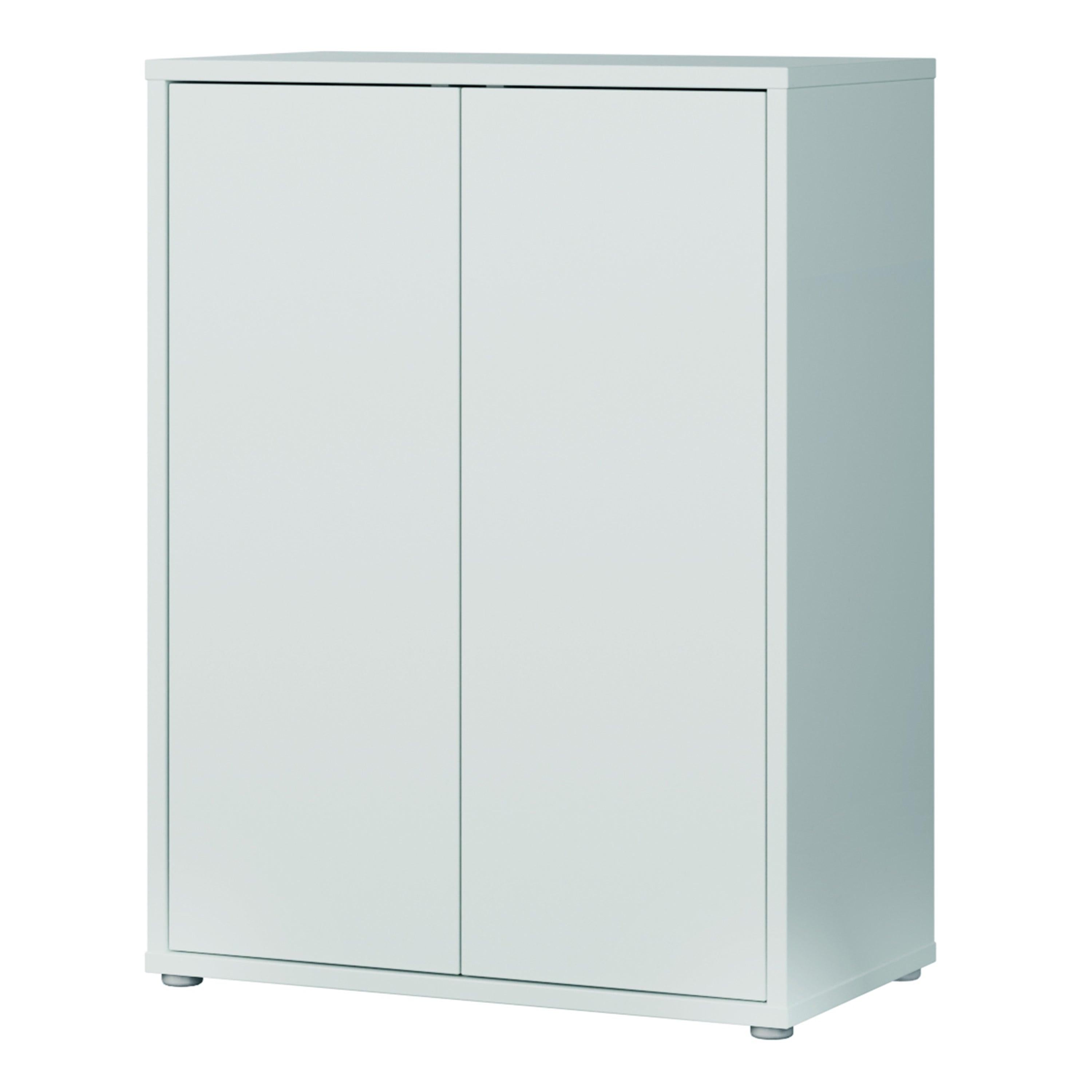 Alice Springs Tall 2 Door Cupboard with Push-to-Open Doors in Light Grey - image 3