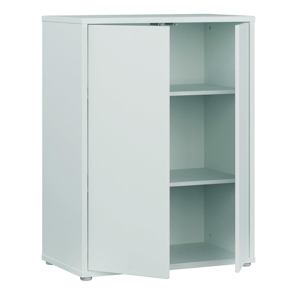 Alice Springs Tall 2 Door Cupboard with Push-to-Open Doors in Light Grey - image 4