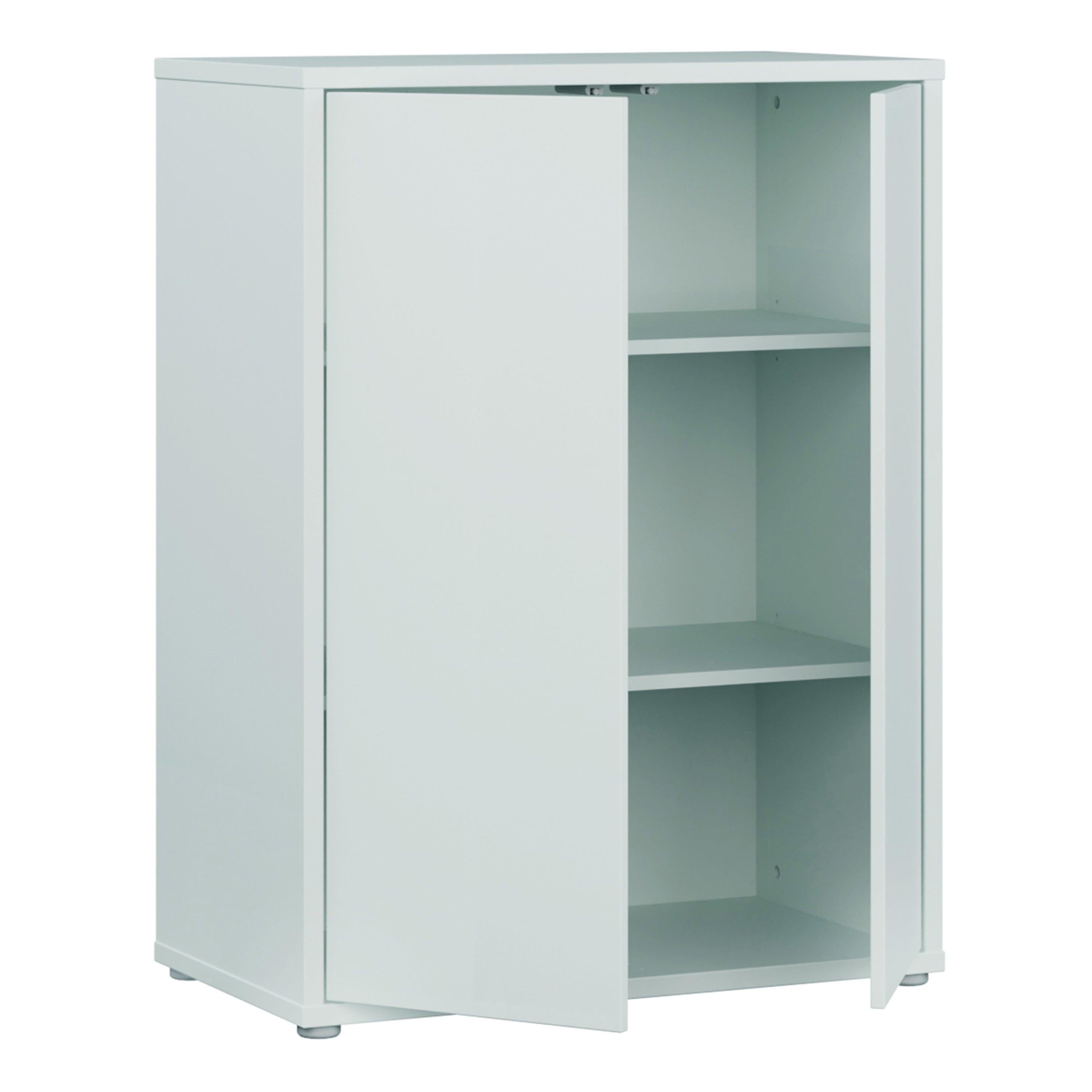 Alice Springs Tall 2 Door Cupboard with Push-to-Open Doors in Light Grey - image 4
