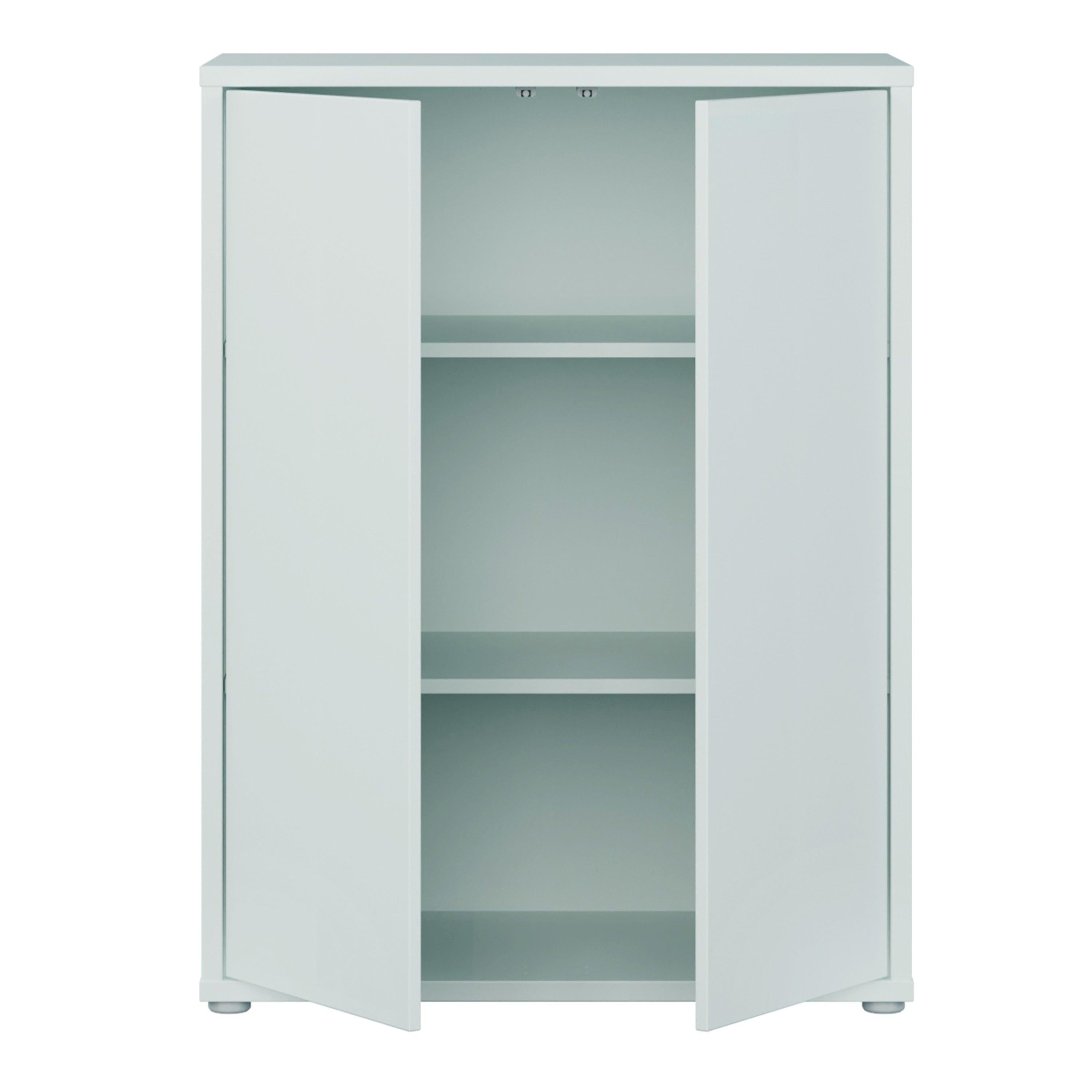 Alice Springs Tall 2 Door Cupboard with Push-to-Open Doors in Light Grey - image 5