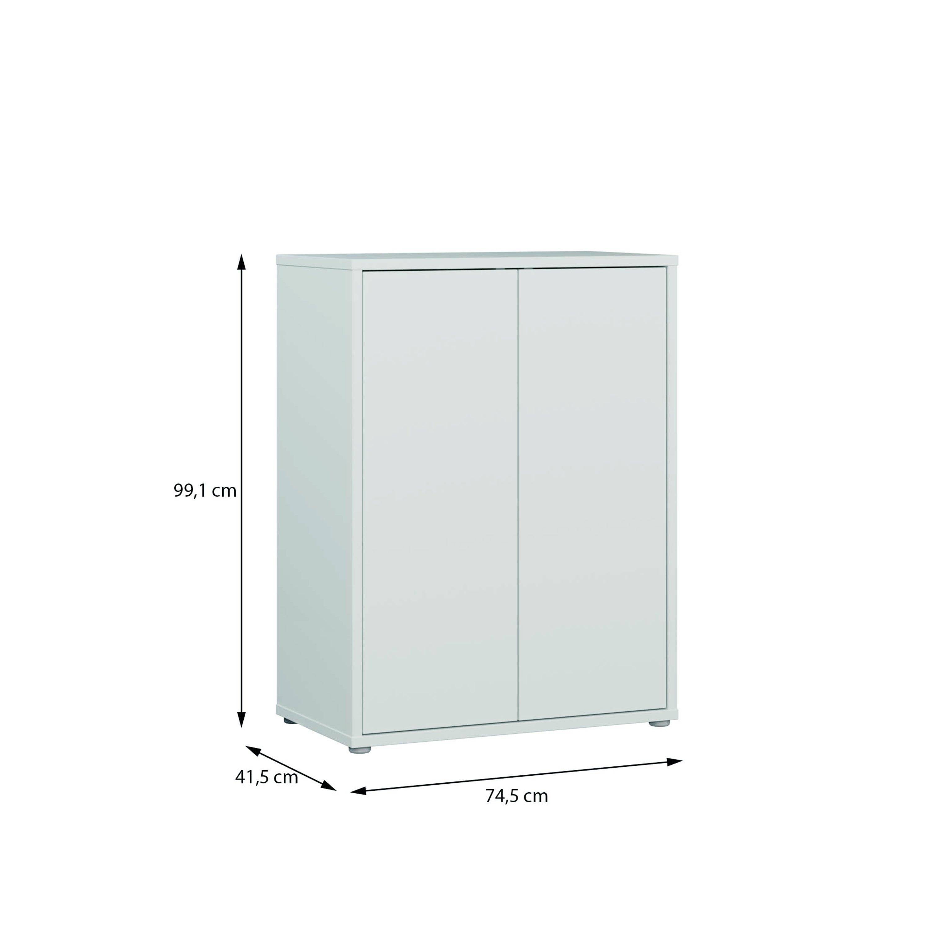 Alice Springs Tall 2 Door Cupboard with Push-to-Open Doors in Light Grey - image 7