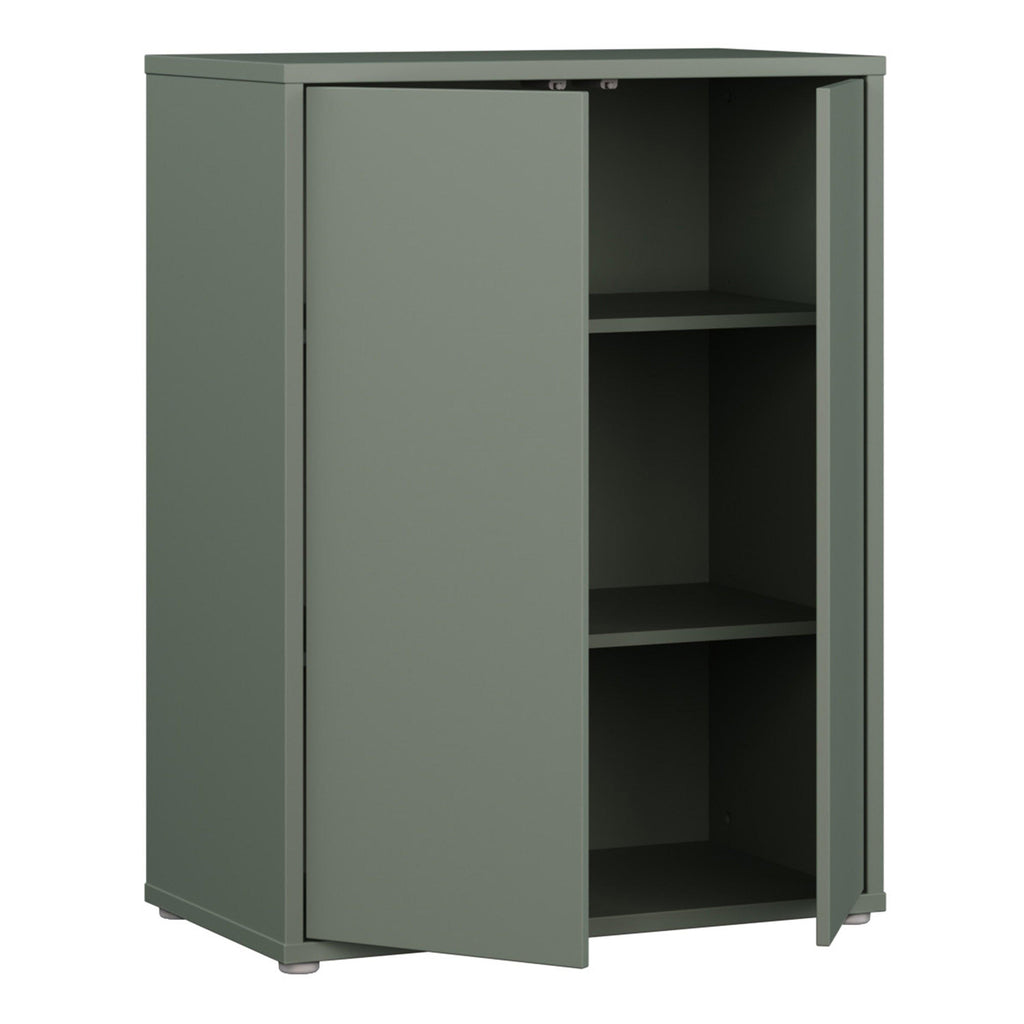 Alice Springs Tall 2 Door Cupboard with Push-to-Open Doors in Sage Green - image 4