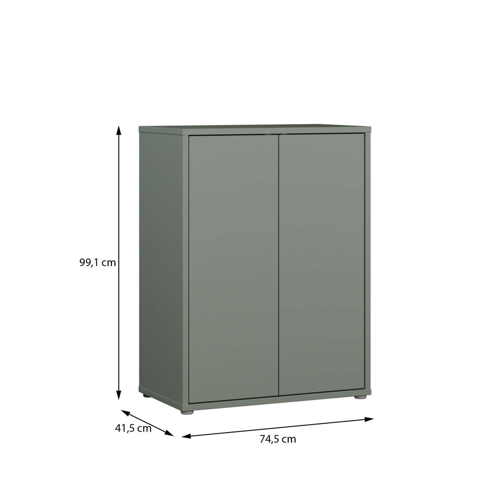 Alice Springs Tall 2 Door Cupboard with Push-to-Open Doors in Sage Green - image 7