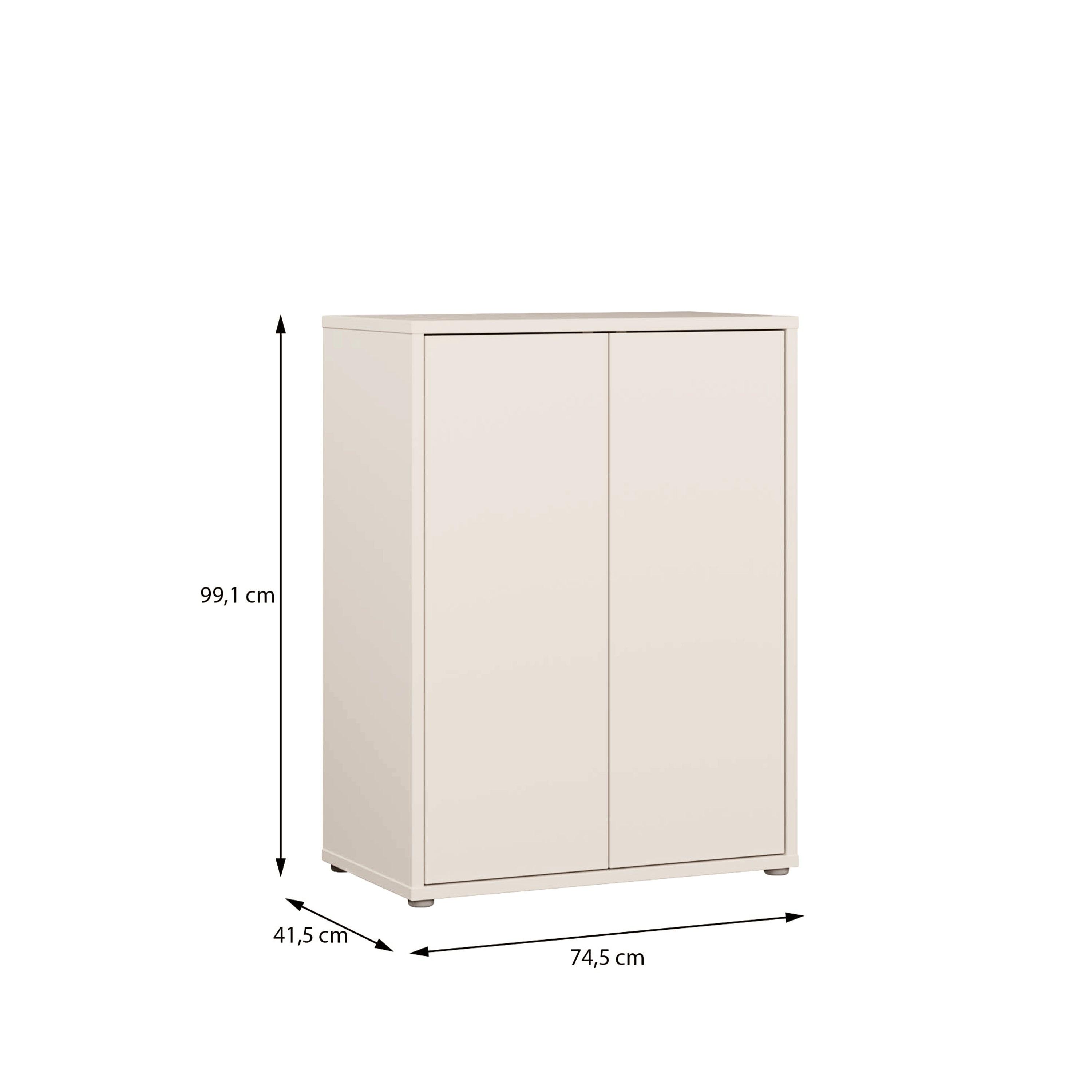 Alice Springs Tall 2 Door Cupboard with Push-to-Open Doors in Sand - image 7