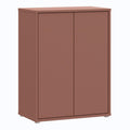 Alice Springs Tall 2 Door Cupboard with Push-to-Open Doors in Terracotta