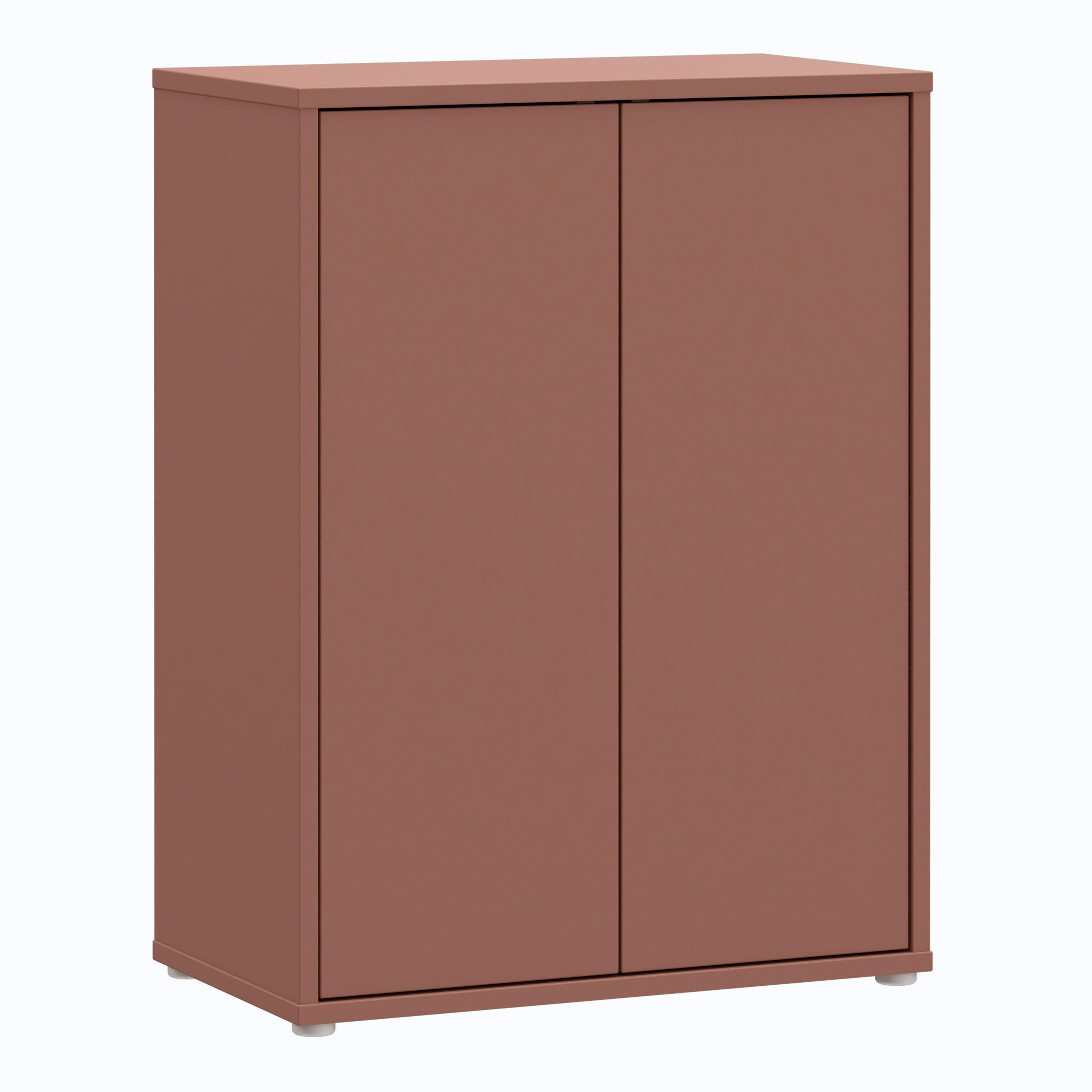 Alice Springs Tall 2 Door Cupboard with Push-to-Open Doors in Terracotta