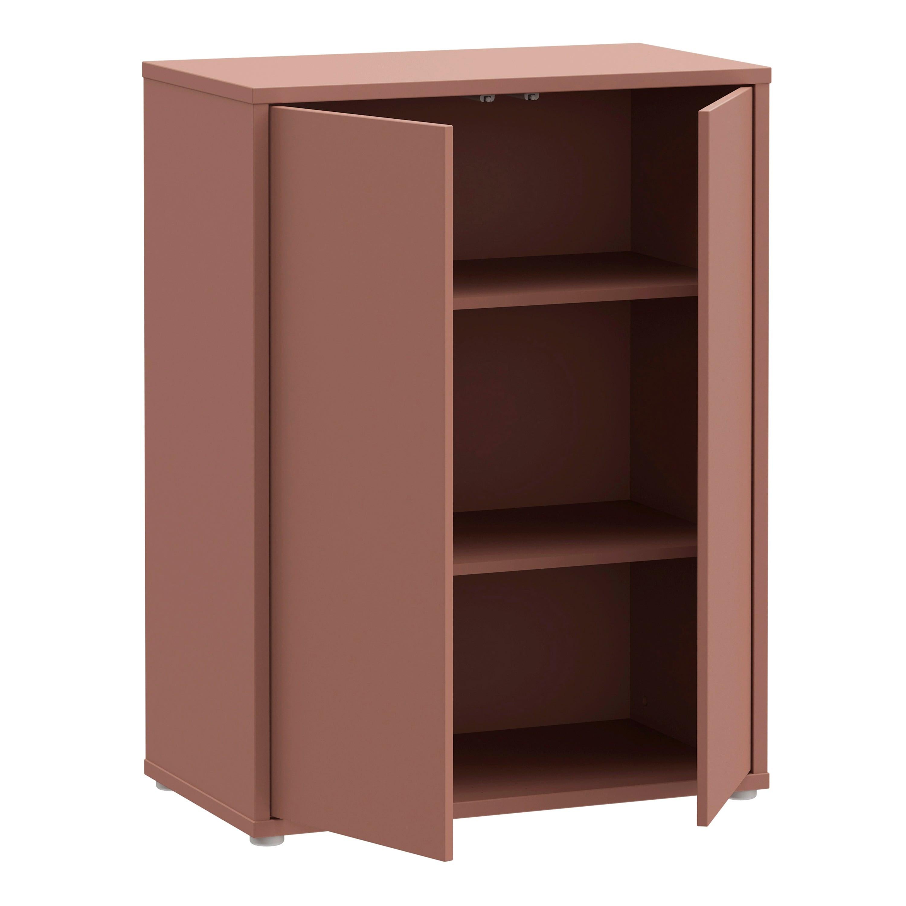 Alice Springs Tall 2 Door Cupboard with Push-to-Open Doors in Terracotta - image 4