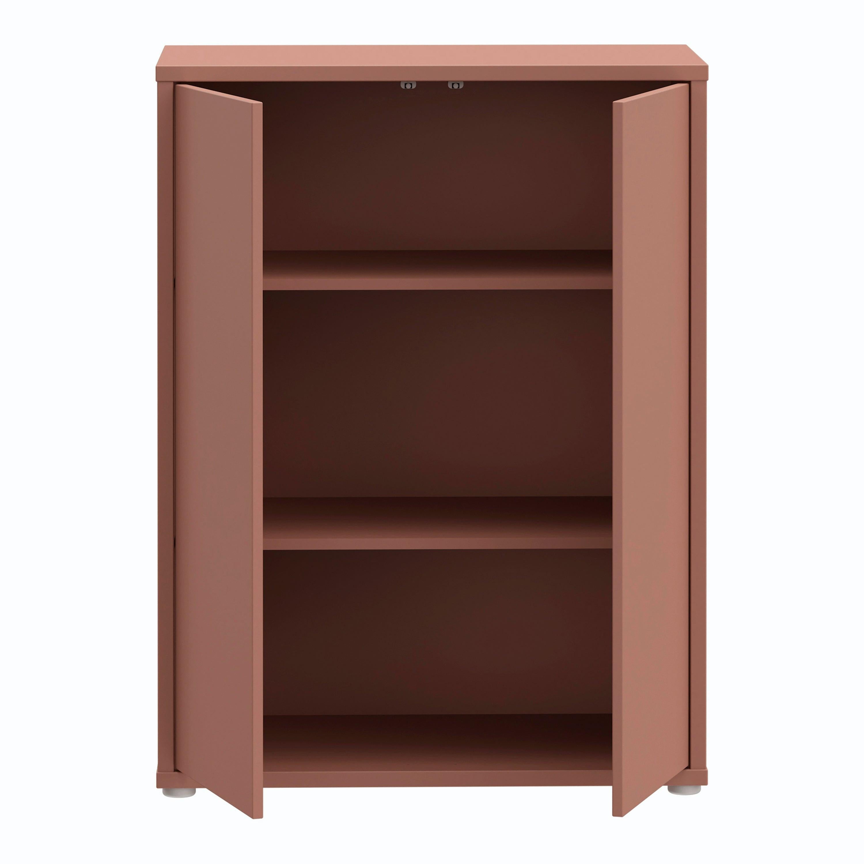Alice Springs Tall 2 Door Cupboard with Push-to-Open Doors in Terracotta - image 5