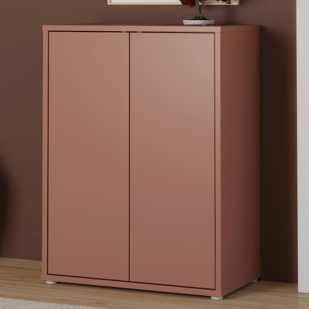 Alice Springs Tall 2 Door Cupboard with Push-to-Open Doors in Terracotta - image 6