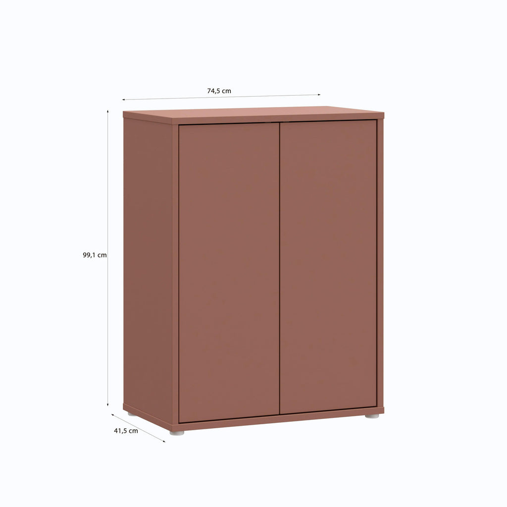 Alice Springs Tall 2 Door Cupboard with Push-to-Open Doors in Terracotta - image 7