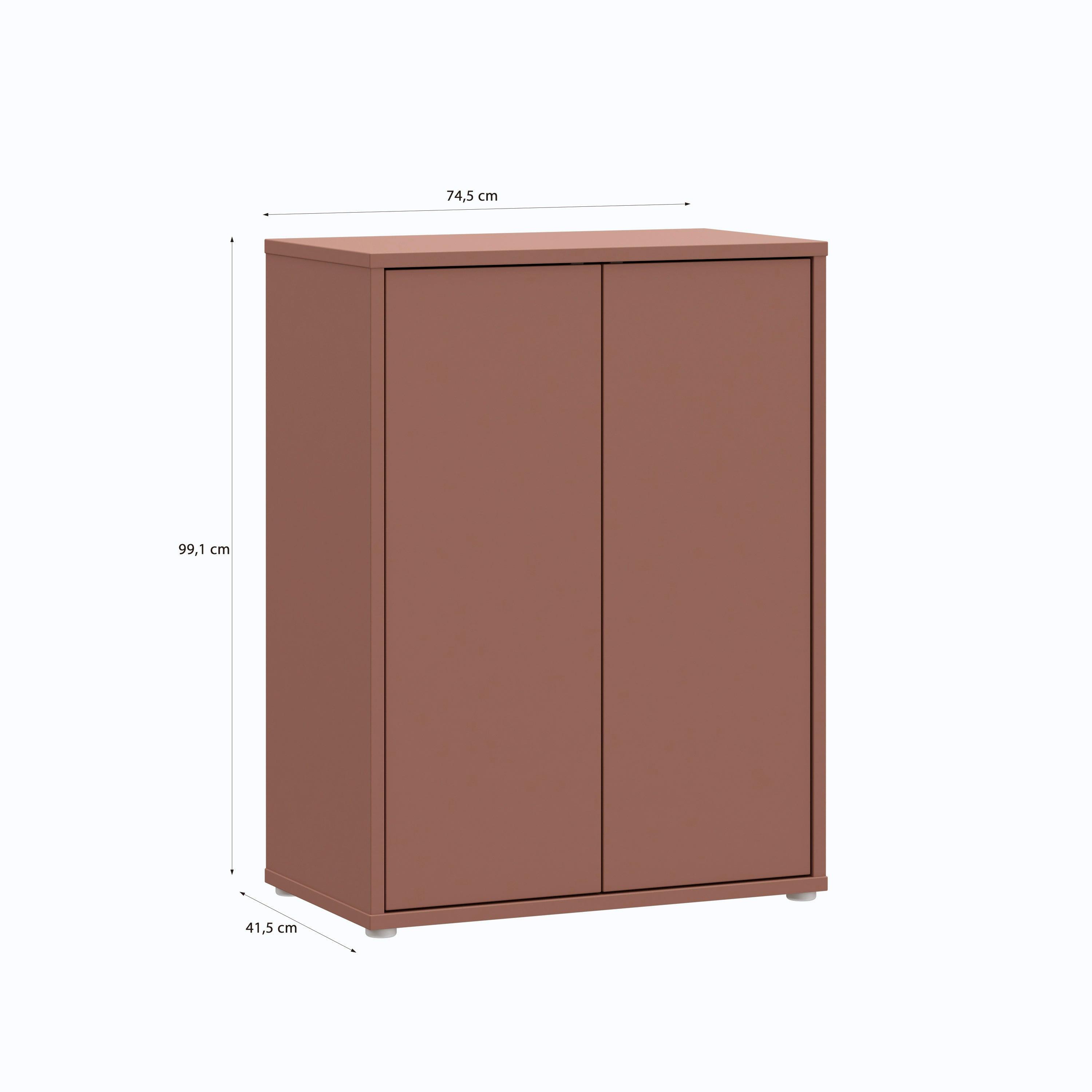 Alice Springs Tall 2 Door Cupboard with Push-to-Open Doors in Terracotta - image 7