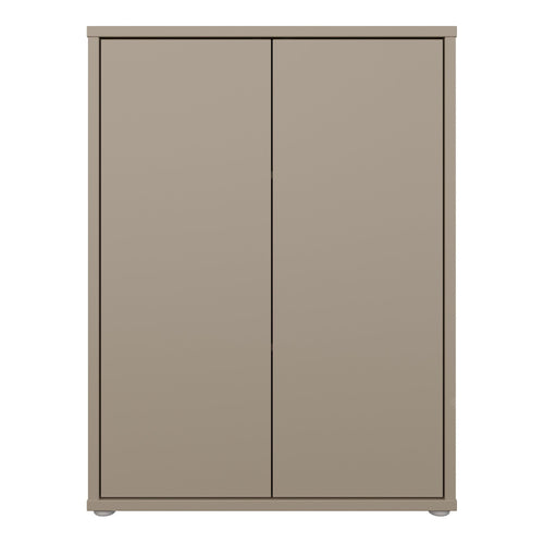 Alice Springs Tall 2 Door Cupboard with Push-to-Open Doors in Taupe - image 2