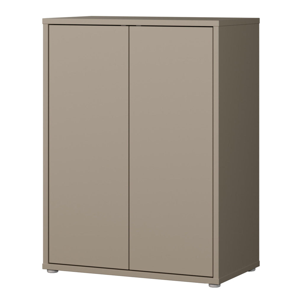 Alice Springs Tall 2 Door Cupboard with Push-to-Open Doors in Taupe - image 3