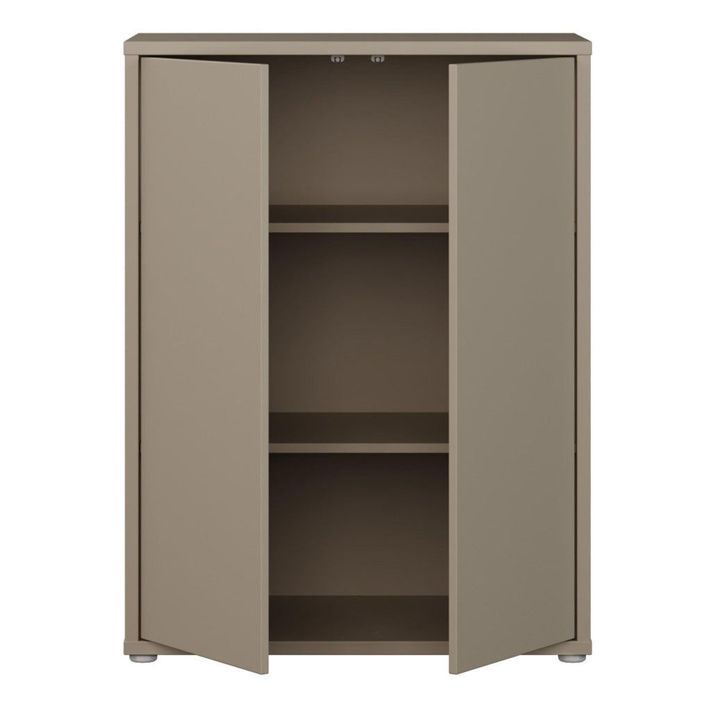 Alice Springs Tall 2 Door Cupboard with Push-to-Open Doors in Taupe - image 5