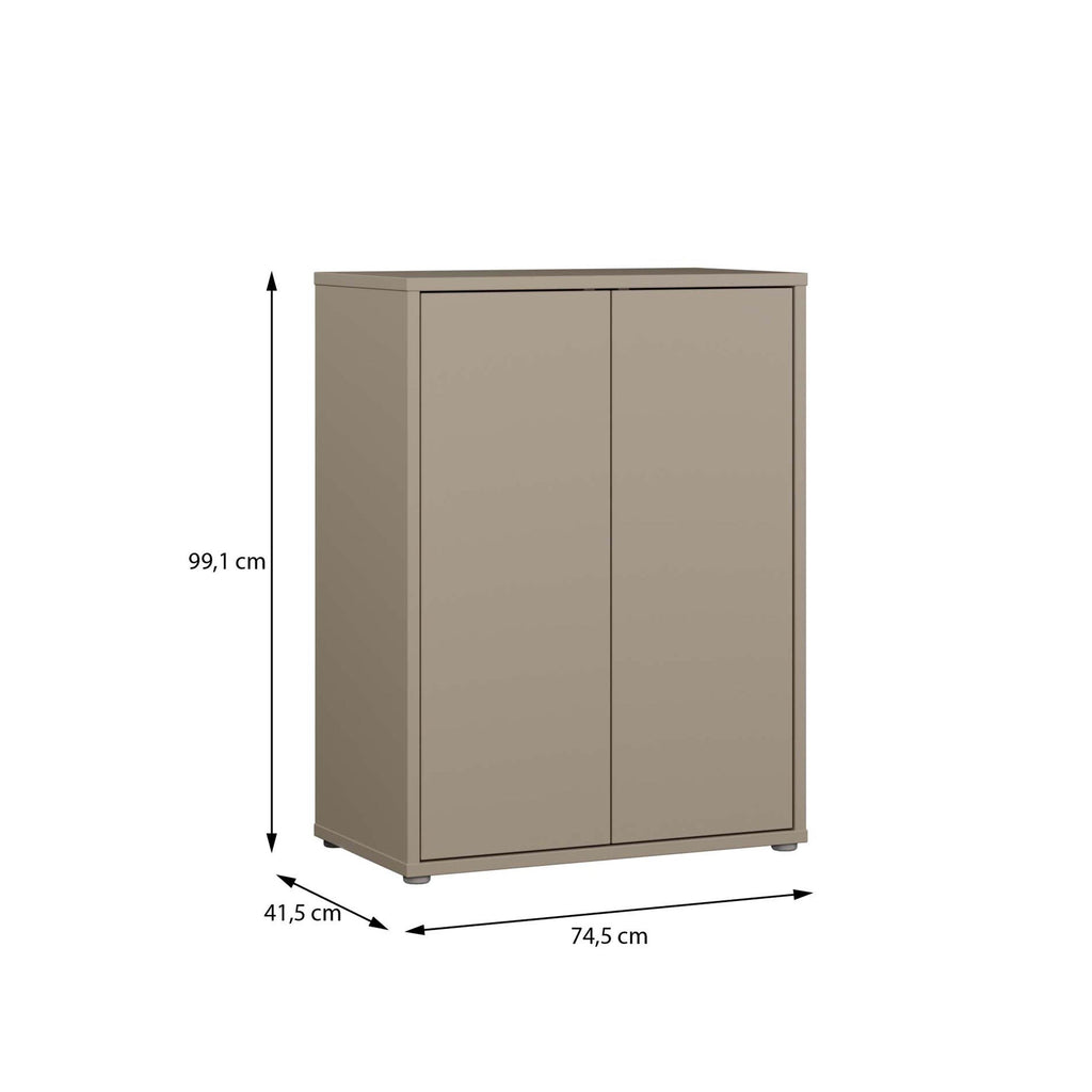 Alice Springs Tall 2 Door Cupboard with Push-to-Open Doors in Taupe - image 7
