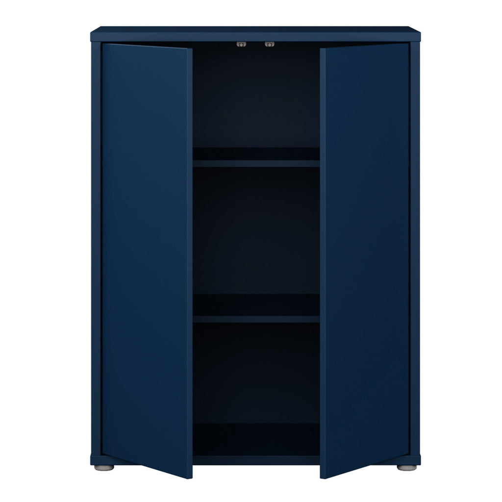 Alice Springs Tall 2 Door Cupboard with Push-to-Open Doors in Night Blue - image 5