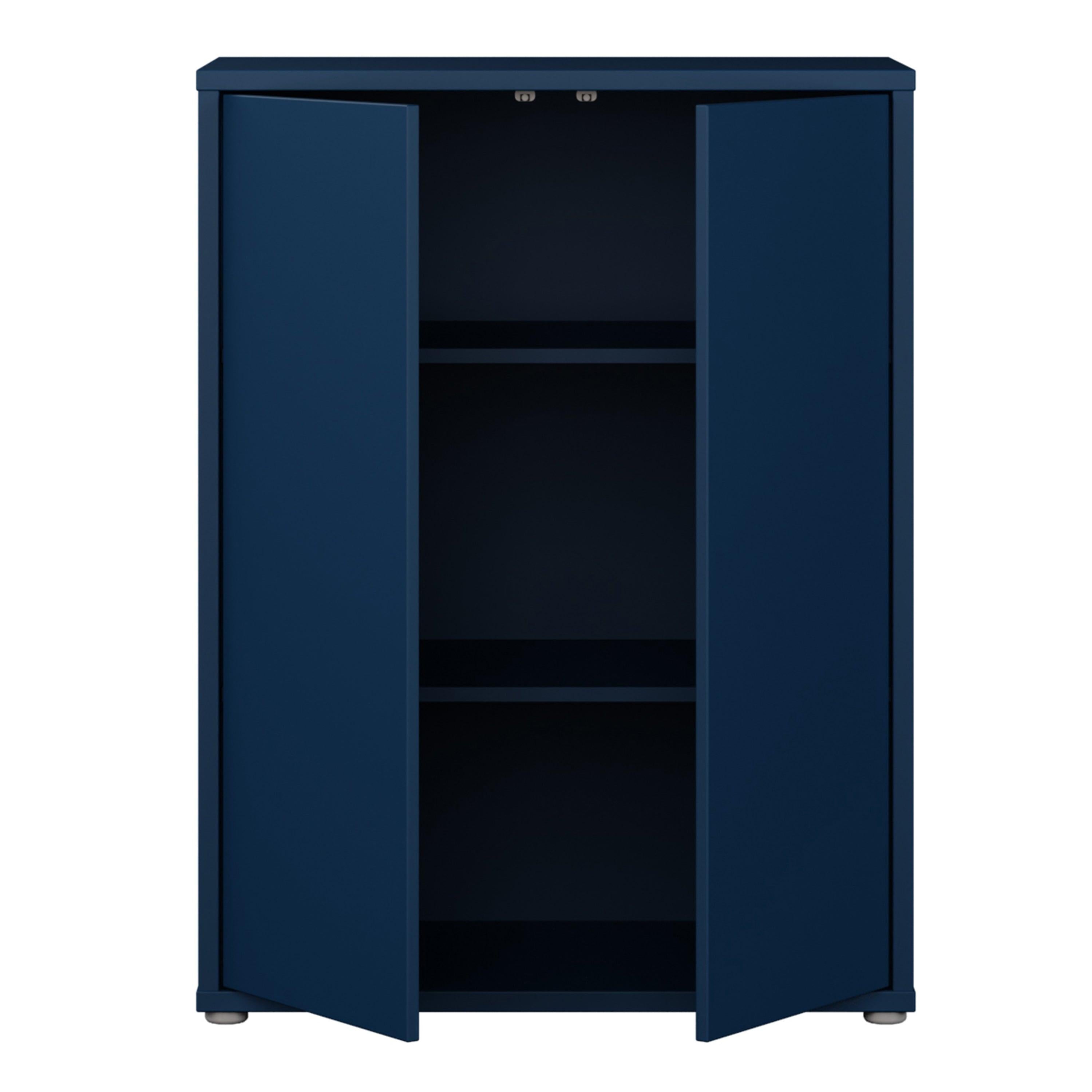 Alice Springs Tall 2 Door Cupboard with Push-to-Open Doors in Night Blue - image 5