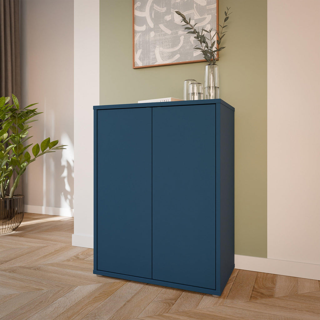 Alice Springs Tall 2 Door Cupboard with Push-to-Open Doors in Night Blue - image 6