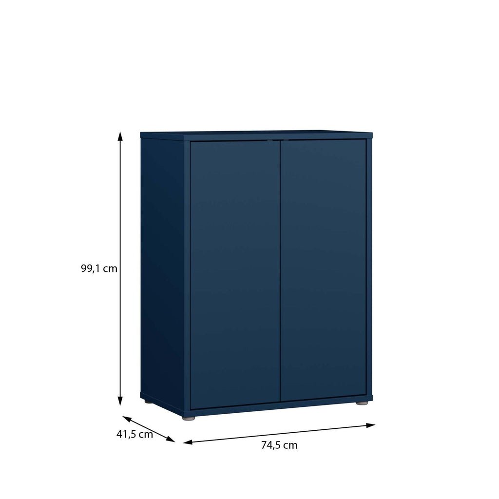 Alice Springs Tall 2 Door Cupboard with Push-to-Open Doors in Night Blue - image 7